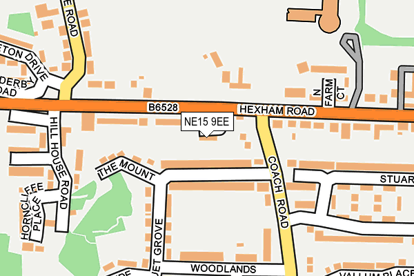 NE15 9EE map - OS OpenMap – Local (Ordnance Survey)