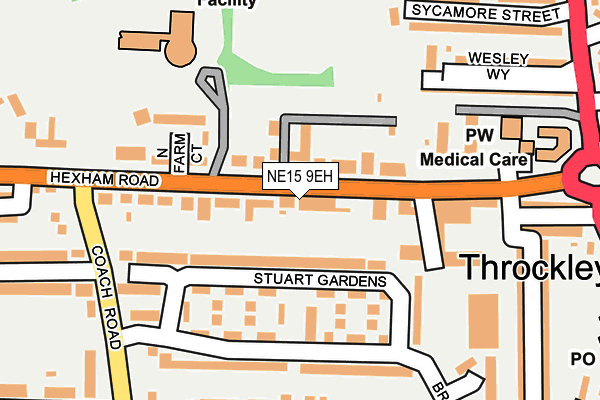 NE15 9EH map - OS OpenMap – Local (Ordnance Survey)