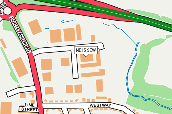 NE15 9EW map - OS OpenMap – Local (Ordnance Survey)