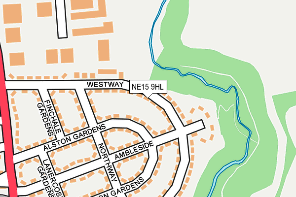 NE15 9HL map - OS OpenMap – Local (Ordnance Survey)