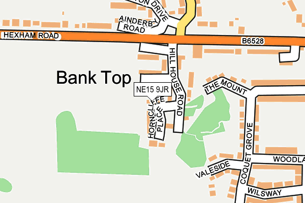 NE15 9JR map - OS OpenMap – Local (Ordnance Survey)