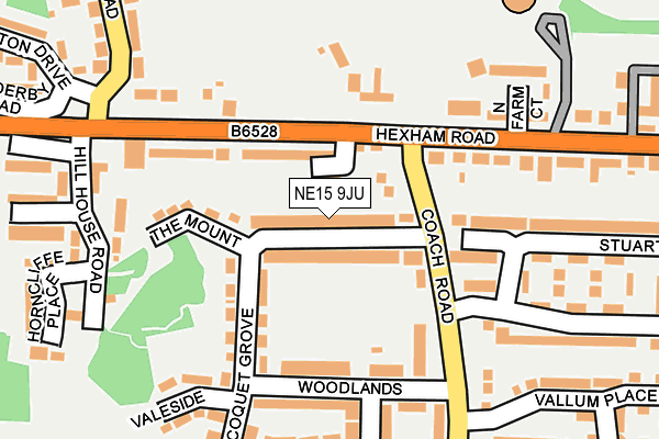 NE15 9JU map - OS OpenMap – Local (Ordnance Survey)