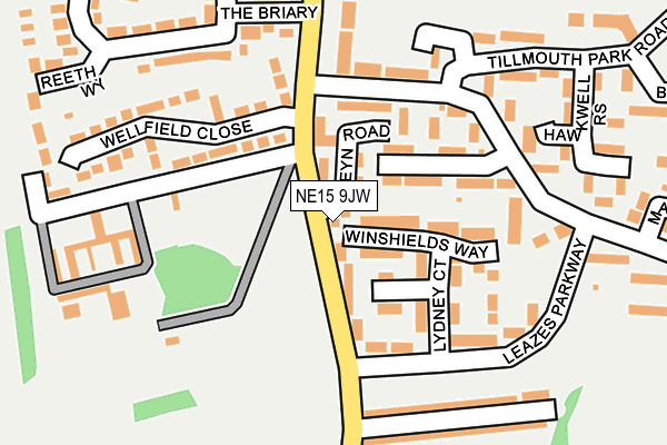 NE15 9JW map - OS OpenMap – Local (Ordnance Survey)
