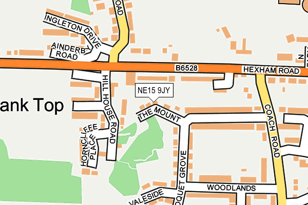 NE15 9JY map - OS OpenMap – Local (Ordnance Survey)