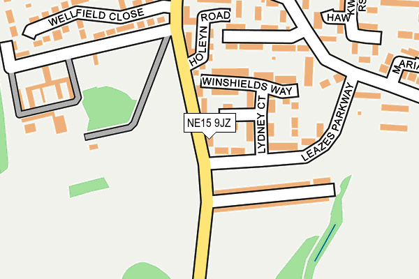 NE15 9JZ map - OS OpenMap – Local (Ordnance Survey)