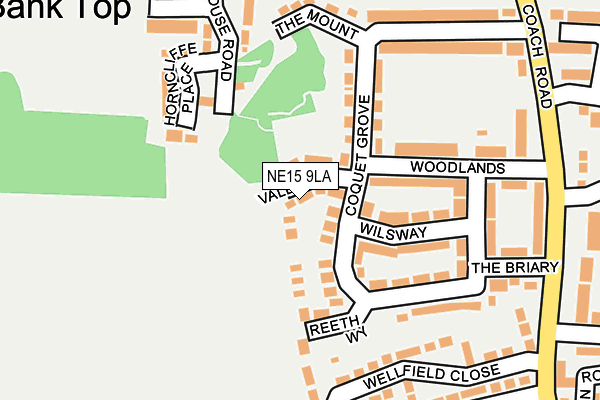 NE15 9LA map - OS OpenMap – Local (Ordnance Survey)