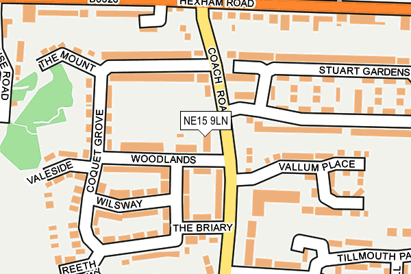 NE15 9LN map - OS OpenMap – Local (Ordnance Survey)