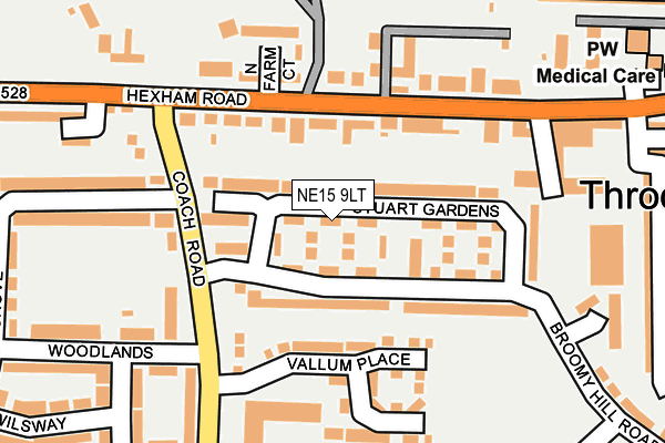 NE15 9LT map - OS OpenMap – Local (Ordnance Survey)