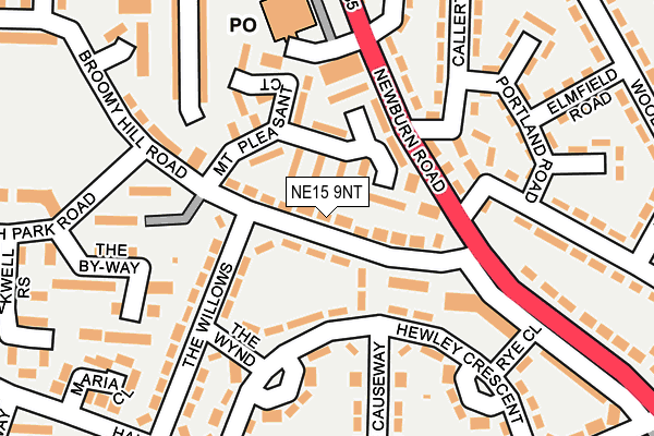 NE15 9NT map - OS OpenMap – Local (Ordnance Survey)