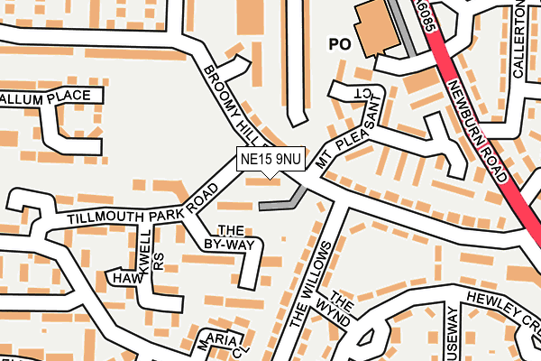 NE15 9NU map - OS OpenMap – Local (Ordnance Survey)