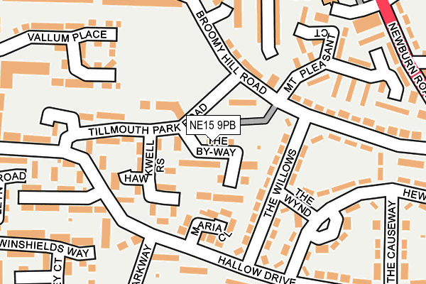 NE15 9PB map - OS OpenMap – Local (Ordnance Survey)