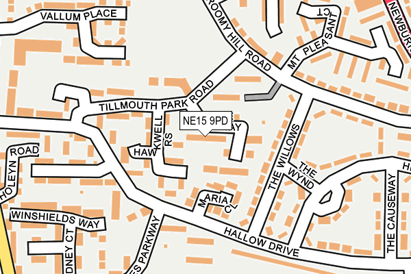 NE15 9PD map - OS OpenMap – Local (Ordnance Survey)