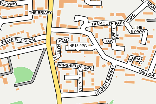 NE15 9PG map - OS OpenMap – Local (Ordnance Survey)