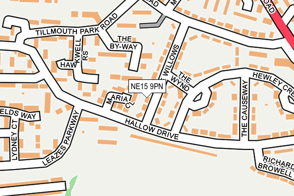 NE15 9PN map - OS OpenMap – Local (Ordnance Survey)