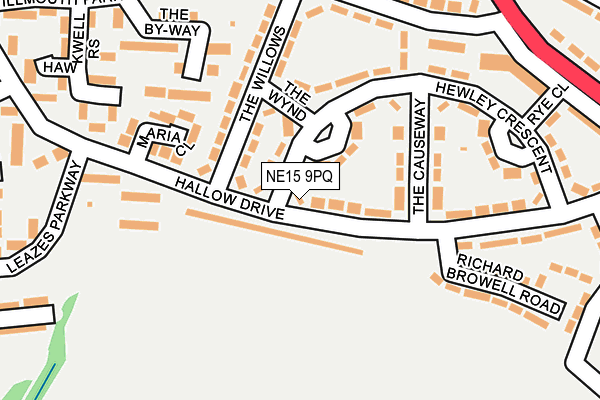NE15 9PQ map - OS OpenMap – Local (Ordnance Survey)