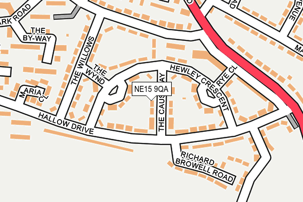 NE15 9QA map - OS OpenMap – Local (Ordnance Survey)