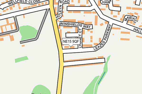 NE15 9QF map - OS OpenMap – Local (Ordnance Survey)