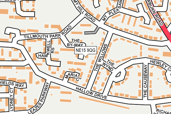 NE15 9QG map - OS OpenMap – Local (Ordnance Survey)