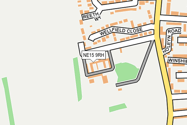 NE15 9RH map - OS OpenMap – Local (Ordnance Survey)