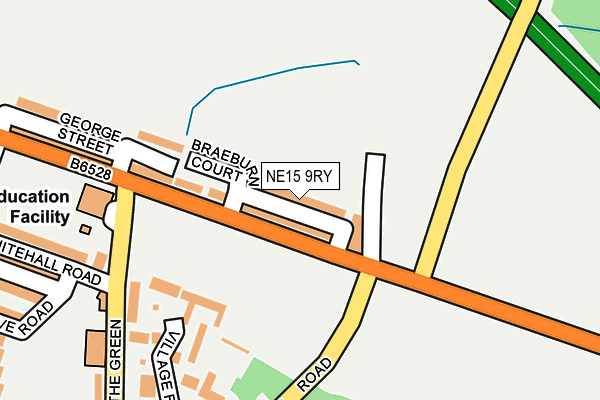 NE15 9RY map - OS OpenMap – Local (Ordnance Survey)