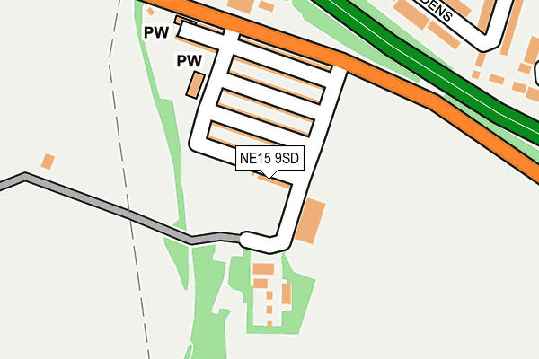 NE15 9SD map - OS OpenMap – Local (Ordnance Survey)
