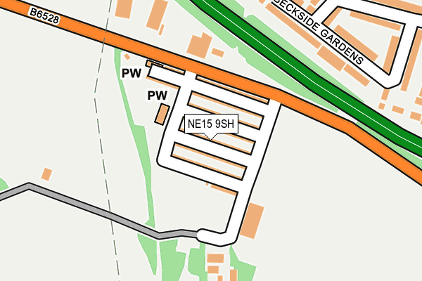 NE15 9SH map - OS OpenMap – Local (Ordnance Survey)