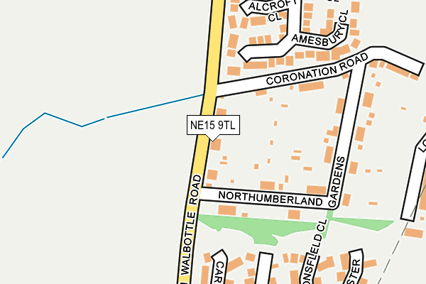 NE15 9TL map - OS OpenMap – Local (Ordnance Survey)