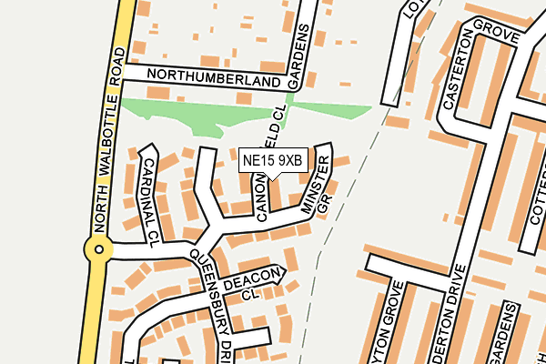NE15 9XB map - OS OpenMap – Local (Ordnance Survey)