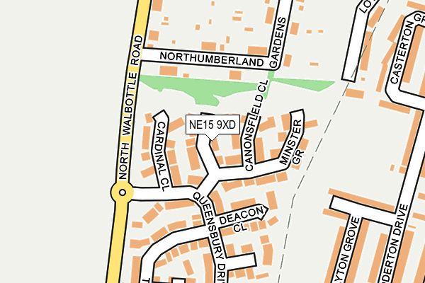 NE15 9XD map - OS OpenMap – Local (Ordnance Survey)