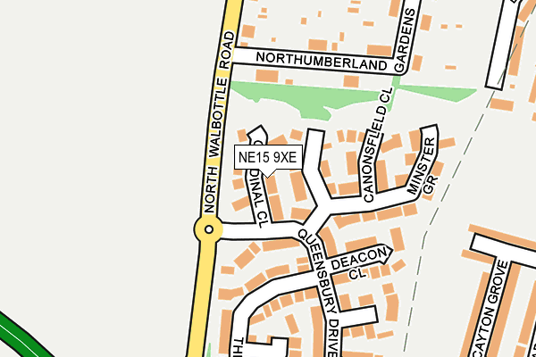 NE15 9XE map - OS OpenMap – Local (Ordnance Survey)