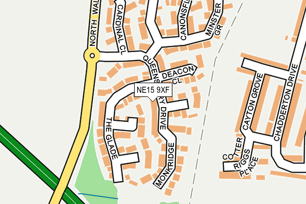 NE15 9XF map - OS OpenMap – Local (Ordnance Survey)