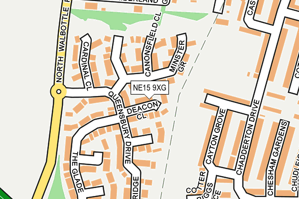 NE15 9XG map - OS OpenMap – Local (Ordnance Survey)