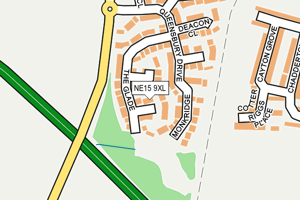 NE15 9XL map - OS OpenMap – Local (Ordnance Survey)