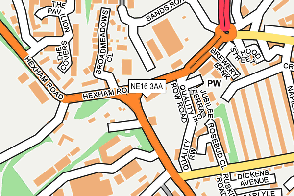 NE16 3AA map - OS OpenMap – Local (Ordnance Survey)