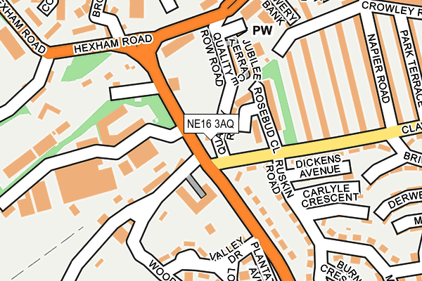 NE16 3AQ map - OS OpenMap – Local (Ordnance Survey)