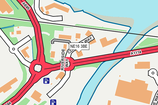 NE16 3BE map - OS OpenMap – Local (Ordnance Survey)