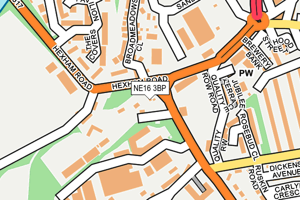 NE16 3BP map - OS OpenMap – Local (Ordnance Survey)
