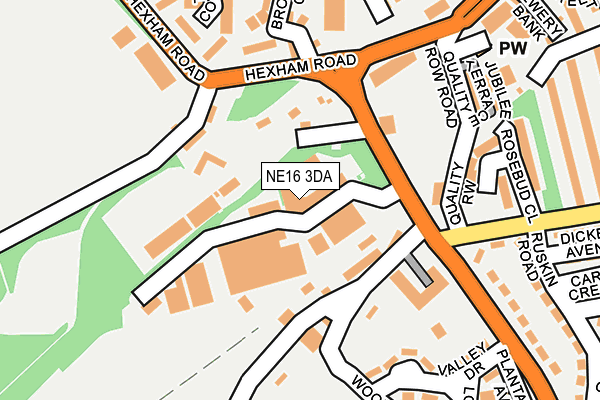 NE16 3DA map - OS OpenMap – Local (Ordnance Survey)