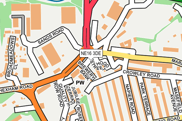 NE16 3DE map - OS OpenMap – Local (Ordnance Survey)