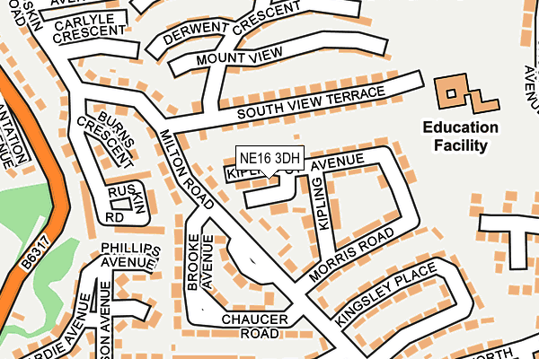 NE16 3DH map - OS OpenMap – Local (Ordnance Survey)