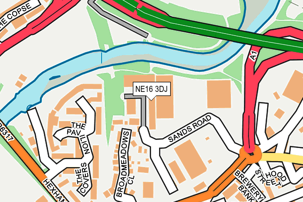 NE16 3DJ map - OS OpenMap – Local (Ordnance Survey)