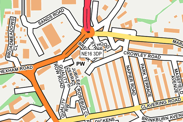 NE16 3DP map - OS OpenMap – Local (Ordnance Survey)