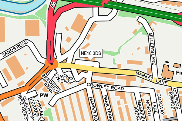 NE16 3DS map - OS OpenMap – Local (Ordnance Survey)