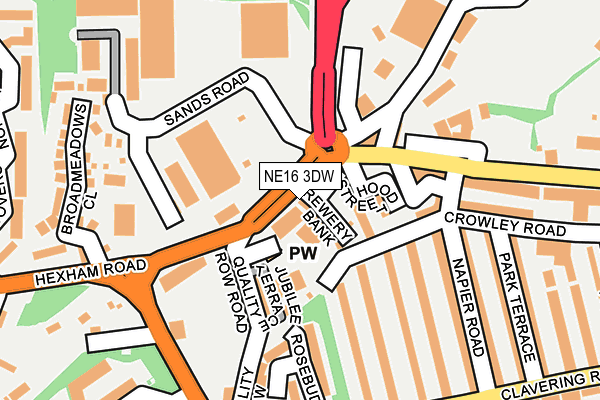 NE16 3DW map - OS OpenMap – Local (Ordnance Survey)
