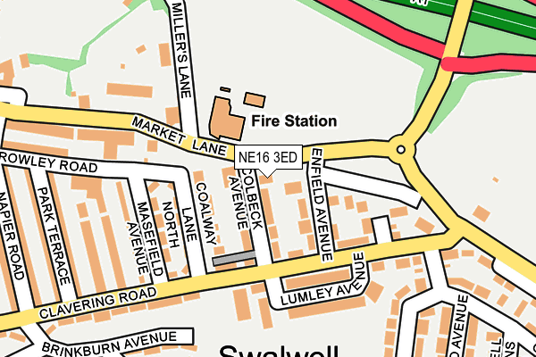 NE16 3ED map - OS OpenMap – Local (Ordnance Survey)