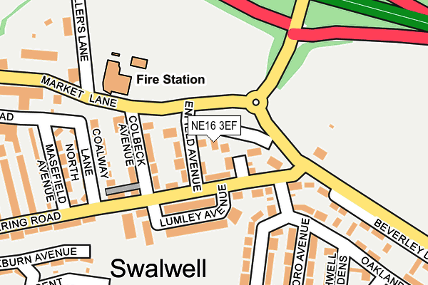 NE16 3EF map - OS OpenMap – Local (Ordnance Survey)