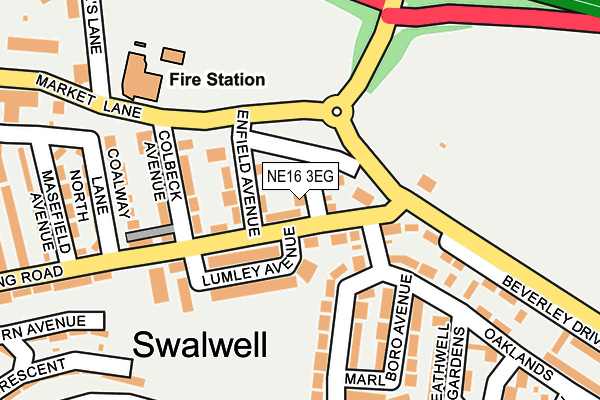 NE16 3EG map - OS OpenMap – Local (Ordnance Survey)