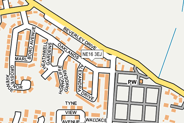 NE16 3EJ map - OS OpenMap – Local (Ordnance Survey)