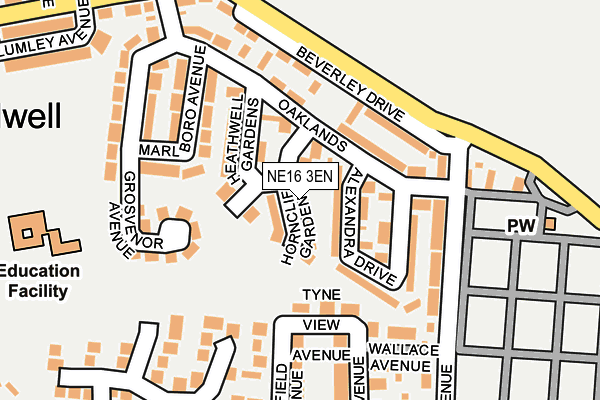 NE16 3EN map - OS OpenMap – Local (Ordnance Survey)