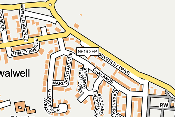 NE16 3EP map - OS OpenMap – Local (Ordnance Survey)